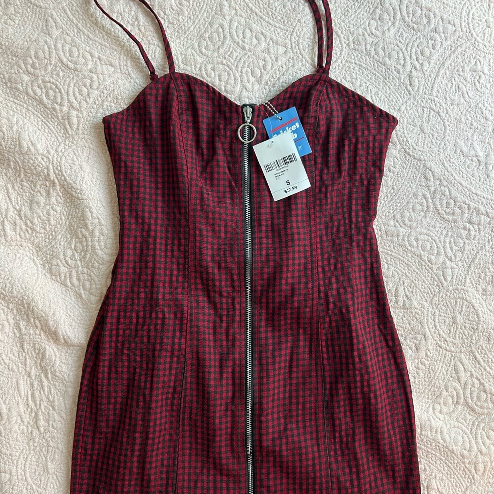 Forever 21 Red and Black Checkered Mini Dress